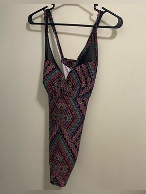 Beach Bump Womens L Large  Tankini Swim Swimuit Top Maternity Aztec Southwest